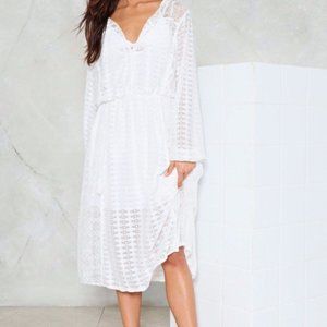 (SOLD)JCL PARIS | White Lace Boho Dress Small